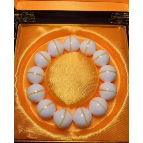 16mm Nature Tridacninae Bangle (Giant Clam tridacna) Bracelet Golden Thread Vein Rosary Bless Churinga Amulet