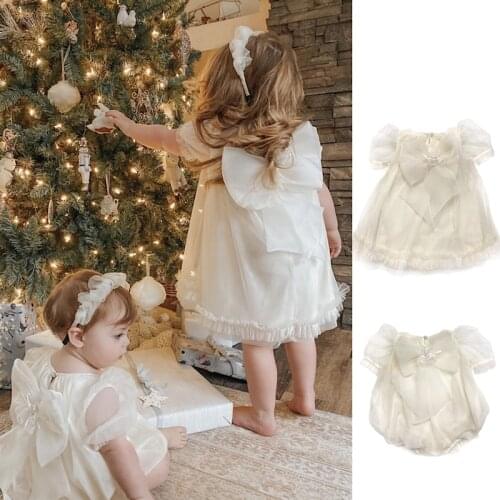 2021 PM Brand Organic Cotton Baby Girl Clothes New Summer Double Gauze Kids Ruffle Lace Romper Jumpsuit Playsuit Newborn Dress