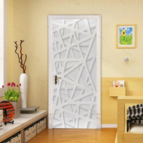 3D PVC Wall Door Stickers DIY Home Decor Picture Self Adhesive Waterproof Wallpaper For Bedroom Customized Accept