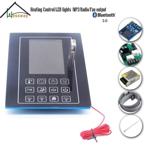 4500W 30A Element Heater Sauna Control Panel for Bluetooth Audio Music Receiver LED Light Board Optional