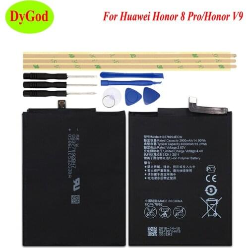4000mAh HB376994ECW Battery Replacement For Huawei Honor 8 pro/Honor V9 DUK-AL20 DUK-TL30 Batteries Bateria Smart Phone +Tools