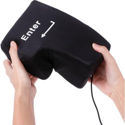 Big Enter Supersized Key USB Pillow Office Desktop Travel Nap For Anti Stress Relief