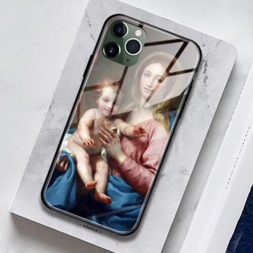 Virgin with the Child and Two Angels painting Phone Case For IPhone SE 6s 7 8 6sPlus 7Plus 8Plus X XR XS 11 Pro Max Cover Shell