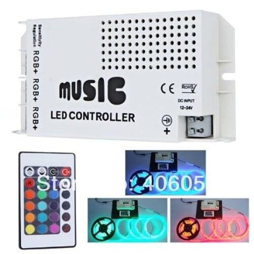 DC12-24V 24 Keys Wireless IR Remote Control LED Music Sound Rgb Controller Dimmer For RGB LED Strip And Lamp