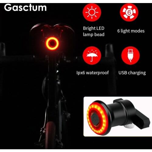 8000 lumens IPx6 Waterproof Auto Start/Stop Flashlight For Bicycle Bike Rear Light Brake Sensing USB Charging Cycling Taillight