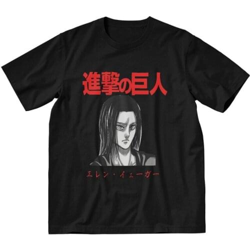 Eren Jeager Attack On Titan T-shirt Men Graphic T Shirt Short Sleeve Shingeki No Kyojin Tshirts 100% Cotton Tee Tops Clothes