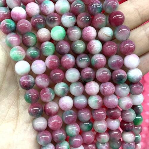 6 8 10mm Natural Stone Colorful Chalcedony Round Loose Spacer Beads For Jewelry Making Charm DIY Bracelet Necklace Accessorie