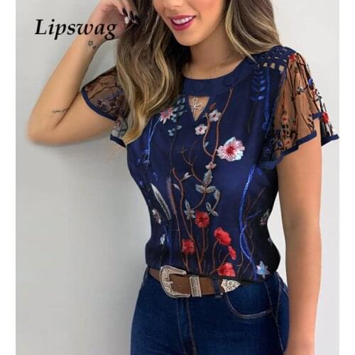 Lipswag Short Sleeve Blouses