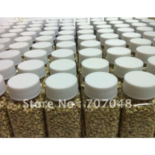 Mini Feather Hair Ring Beads Extensions Silicone Micro Beads Link 1000 pieces per bottle