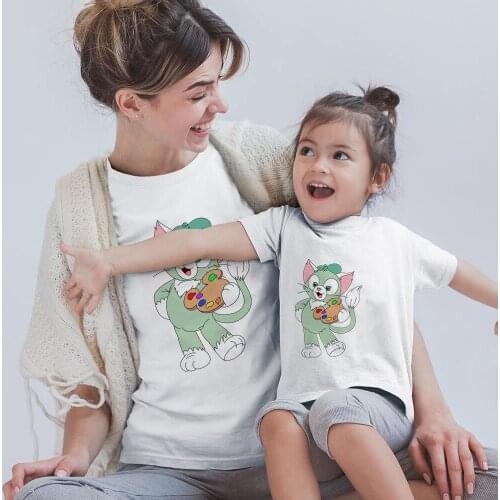 Fashion Family Matching Clothes Family Look Mommy And Me Clothes Matching Family Outfits Daughter Cartoon Top Baby Girl Clothes