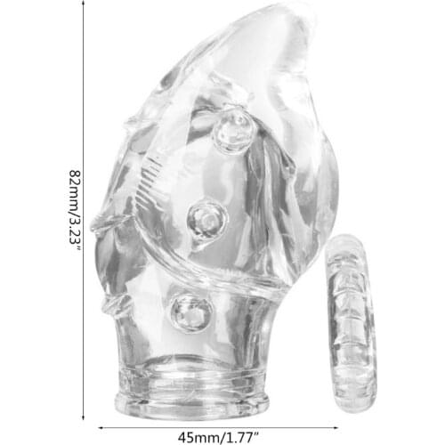 Men Dildo Sleeve Longlasting Extender Stimulator Enlargement Extension Transparent Sex Toys for Adult Couples