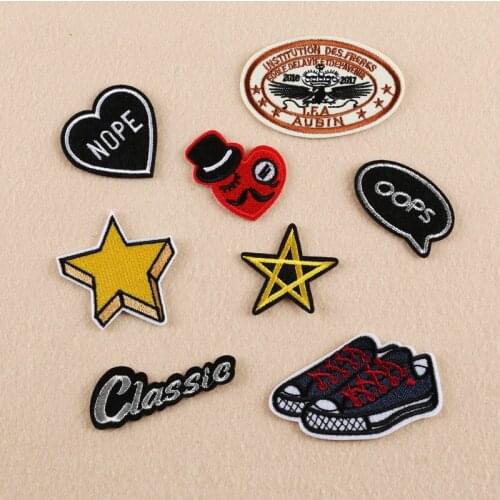 Customizable Wholesale Embroidered High-End Clothing Accessories Letter Badge Patch Embroidered Cloth Stickers