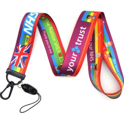 New Design 1 Piece High Quality Thank you Letter Exhibition ID card Badge Holder Lanyard Keychains Strap Mobile Phone Lanyard