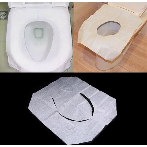 10Pcs Disposable Toilet Seat Paper Toilet Covers Camping Bacteria-proof Sticker Cover for Travel Camping Bathroom Accessiories