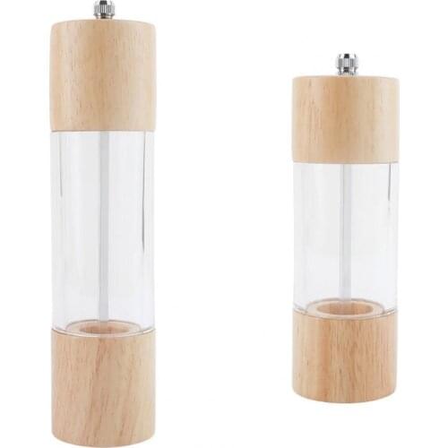 Excellent Eco-friendly Pepper Grinder Multifunctional Adjustable Large Capacity Acrylic Manual Salt Pepper Mill Grinder for Home