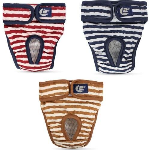 Dog Diapers Physiological Pants Washable Female Dog Shorts Soft Girl Dogs Stripe Underwear Sanitary Diaper Washable Pet supplies