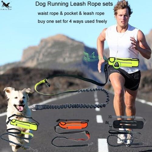 [TAILUP] Dog Leash Rope Running Hands Free Reflective Pets Dog Leashes Walking Leash With Waist Bag Collar Rope for Dogs CL147