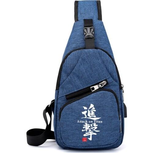 Attack on Titan Cartoon FFF Canvas Fanny Pack Messenger Bag Waist Pack Chest Bags Phone Pouch Belly Bag