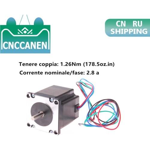 Nema 23 Stepper Motor 23HS22-2804S 179oz.in(1.26Nm) 2.5V 2.8A 1.8° 57*57*56mm For CNC 3D Printer