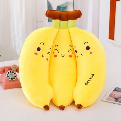 Cute Banana Plush Toys Pillow Soft Stuffed Cushion Simulation Lovely Dolls Gift for Kids