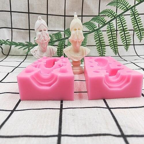 Ancient Greek Goddness Athena Warrior Style Resin Clay Silicone Candle Mold Zeus Daughter with Halmet