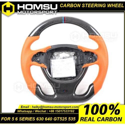 Custom Alcantar led carbon fiber LED steering wheel For bmw 630 640 GT525 535 racing wheel convertible