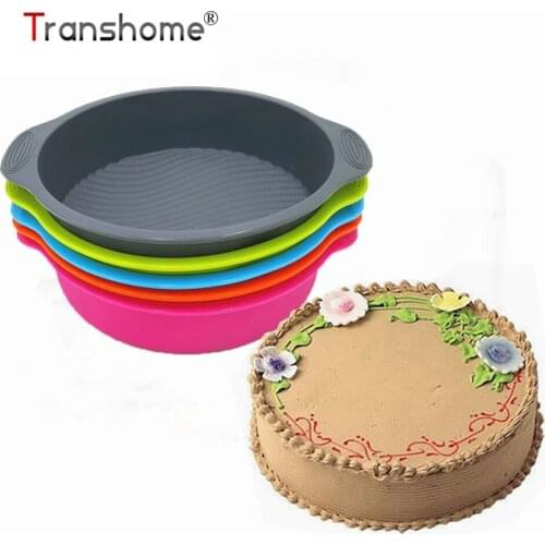Transhome 3D Silicone Cake Mold 29*24,5*6 cm Round Shape Baking Dish Maker Baking Pastry Tools Cake Tools Cake Bakeware Pan