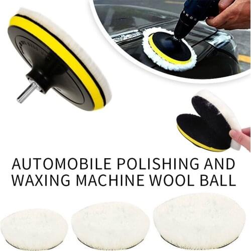 Universal Car Polish Pad 3/4/5/6/7 Inch Changable Imitated Wool Polishing Disc with Self-adhesive Velcro for Waxing Polisher
