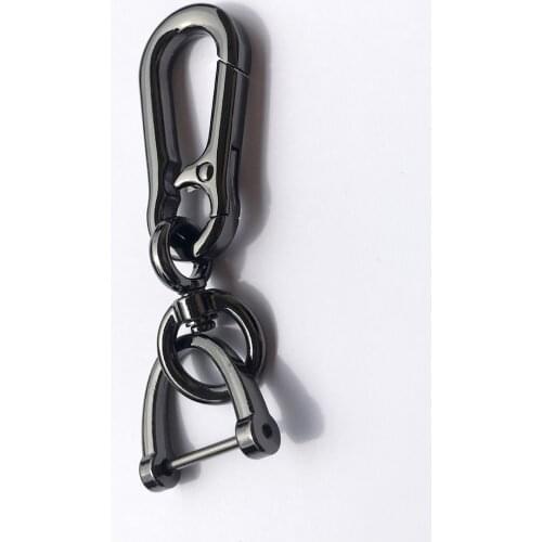 High-Grade metal Car KeyChain 360 Degree D Shape Rotating Horseshoe Buckle Jewelry Key Rings Holder Genuine Bag Pendant