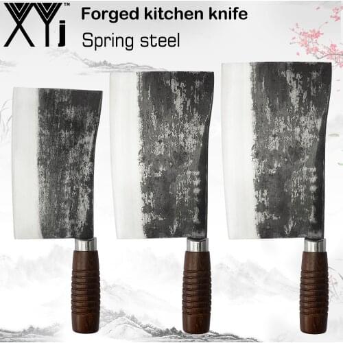XYj 3 Pcs Stainless Steel Handmade Forged Butcher Knife Slaughtering Knife Wide Sharp Blade Home Durable Cooking Accessories