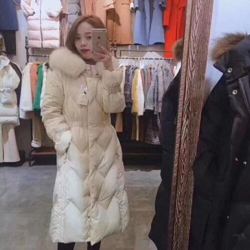 Duck White 2020 Down Jacket Women Fox Fur Collar Long Winter Coat Women Thick Warm Jackets Parka Jaqueta Feminina KJ729 s