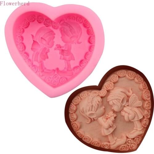 Girl Love Fondant Cake Mold Fondant Tool DIY Liquid Silicone Mold Baking Tool Handmade Soap Mold Cake Decorating Pastry Tools