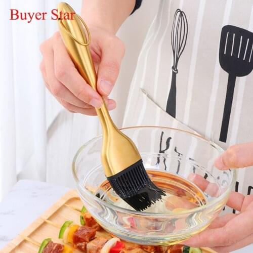 1/2PCS Stainless Steel Handle Brebecue Brushes Silicone Pastry Brushes Grill Heat Resistant Liquid Oil Pastry Baking BBQ Tool