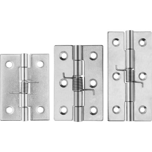 1pcs 304 Stainless Steel Spring Hinge Folding Mini Micro Hinges automatic cabinet door wardrobe furniture hardware accessories