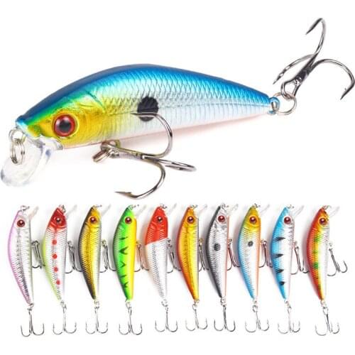1Pcs Minnow Fishing Lure 70mm 8g 3D Eyes Crankbait Wobbler Artificial Plastic Hard Bait Fishing Tackle Peche Pesca Trolling Lure