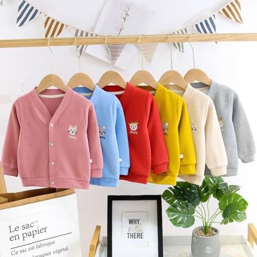 2020 New Baby Sweater Knitted Cardigan Jacket Baby Sweater Coat Girls Boy Cartoon Cardigan Winter Sweaters 0-4years