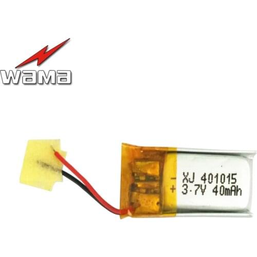 4pcs/lot Wama 401015 40mAh 3.7V Rechargeable Lithium Polymer Batteries Bluetooth Earphones Selfiestick MP4 Digital Battery