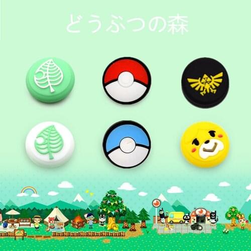 4pcs Cute Animal Crossings For Joy-Con Joystick Thumb Grip Cover Case Analog Stick Caps for Nintend Switch/Lite cover cases
