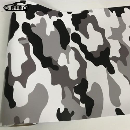50x300cm Black Grey White Camouflage Vinyl Car Wrap Foil With Air Release DIY Styling Motorbike Scooter Car Sticker Decal