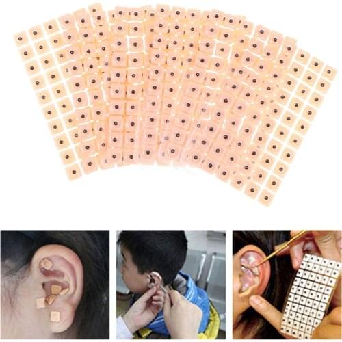 600pcs/10sheets Relaxation Ears Stickers Therapy Needle Patch Auricular Auriculotherapy Vaccaria Ear Massage Care Sticker