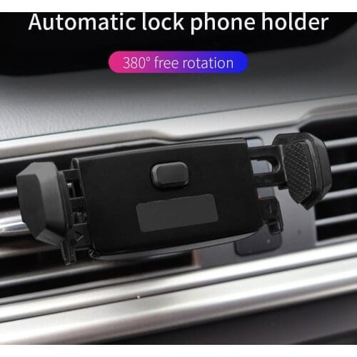 KISSCASE Car Phone Holder For iPhone 11 7 Xiaomi Air Vent Mount Phone Stand Automatic Lock Phone Holder in Car Stable Car Holder