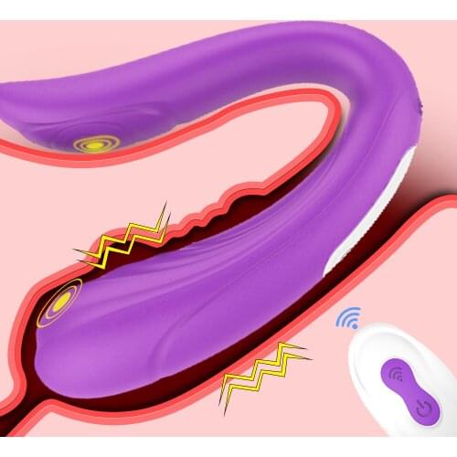 Wireless Remote U Vibrator Adult Sex Toys For Couples USB Charging Double Motors Vibrating Dildo Vibrator G Spot Clit Stimulator