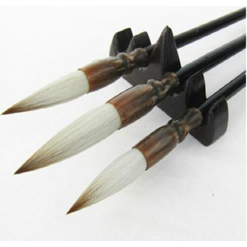 Caligrafia 3pcs Huzhou Calligraphy Pen Regular Script Writing Brush Tinta China Chinese Multiple Hair Chinese Painting Brush Pen