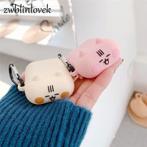 Cute cartoon blush cat 3d case for airpods 1 2 pro charging case soft silicone wireless bluetooth headset protective cover coke