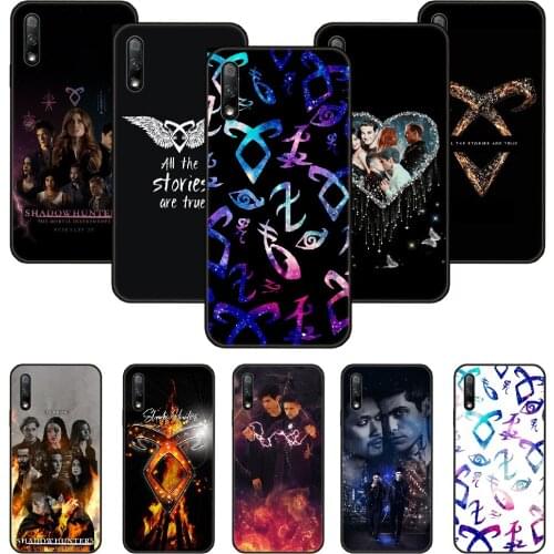 Phone Case For Huawei Honor 9X 10 9 20 8X 8A 8S 7X 7A i A Pro Play Lite Black Cover Etui Luxury Funda Fashion Shadowhunters