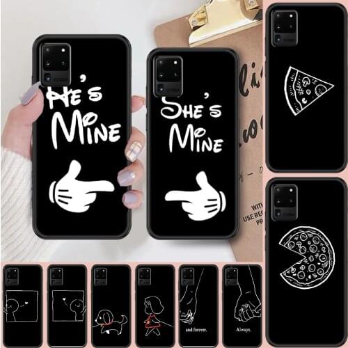 Love Best Friends Simplicity Couple Phone case For Samsung Galaxy Note 4 8 9 10 20 S8 S9 S10 S10E S20 Plus UITRA Ultra black art