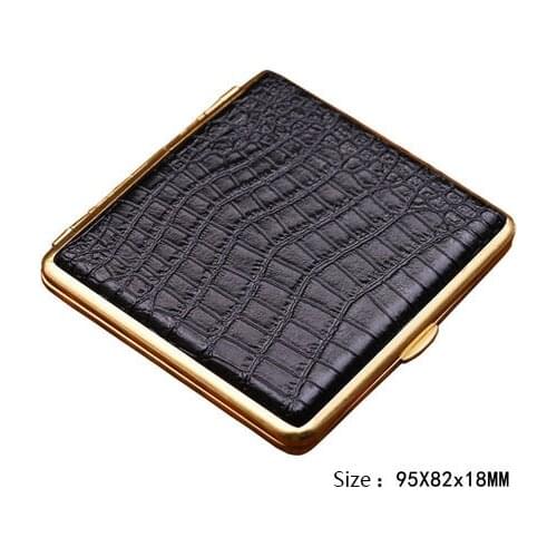 Hold 20pcs Camel Crocodile Men Thin Cigarette Case Portable PU Leather Tobacco Box Storage Cigarette Accessories Gift for Men