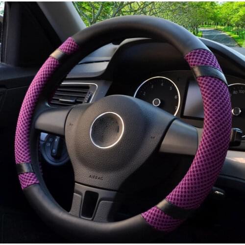CHIZIYO Ice Silk Breathable Non-Slip Steering Wheel Cover Sport Fit Most Car Styling For Diameter 36 38cm Auto Car Accessories