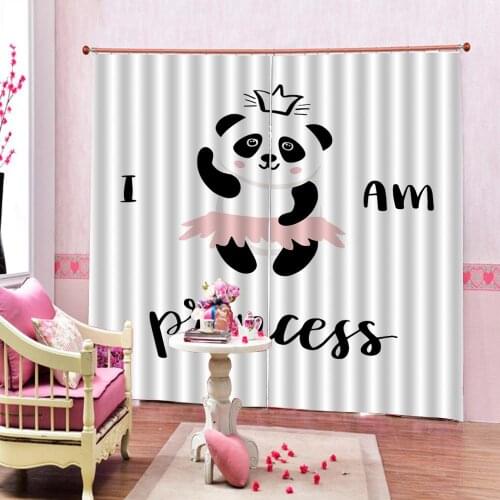Decoration curtains Luxury Blackout 3D Window Curtain For Living Room panda curtains