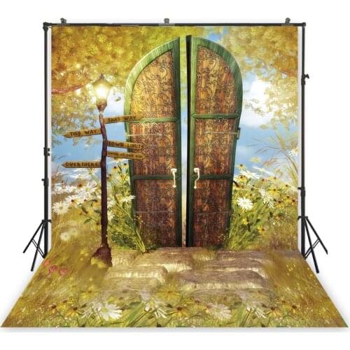 Fairy Garden Gate Arch Background Vintage Floral Photocall Studio Backdrop Photo Shoot Portrait Wallpaper Filming Photography